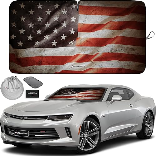 Miniatura 18 de Autoamerics Parasol de Parabrisas de Una Pieza - Parasol Cromado Líquido Plegable para Ventana Delantera de Auto para Carros SUV Camión - Protector