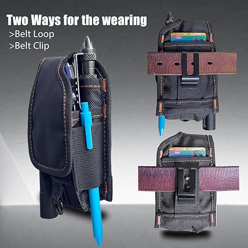 Miniatura 7 de Funda multiherramienta con clip, pequeña funda para cinturón de múltiples bolsillos compatible con Leatherman Wave+ herramienta plegable de señal,