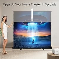 Vista 2 de IN&VI Tab-Tension Portable ALR Manual Pull Up Projector Screen,Outdoor Projector Screen 100in 178°Viewing Angle Portable Movie Screen 3D/4K HD 16: 9