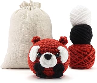 Beginner Red Panda Ball Crochet Kit - Easy Crochet Starter Kit - Crochet Animals Kit - Amigurumi Kit - Crochet Gift - Animal Crochet Store