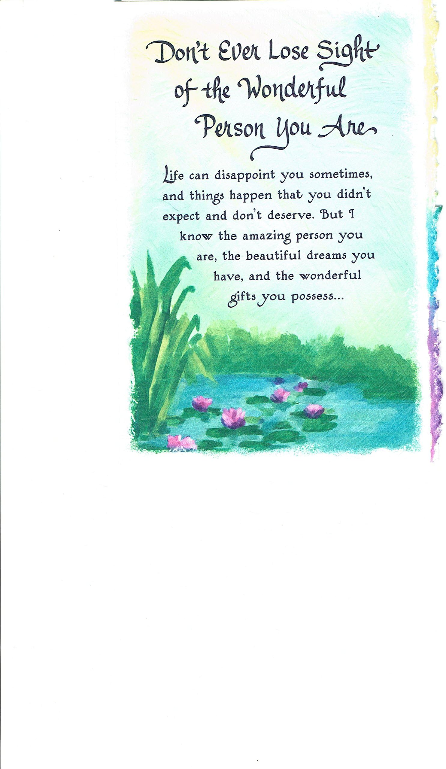 Blue Mountain arts - classic greeting card - Don't ever lose sight of the wonderful person you are