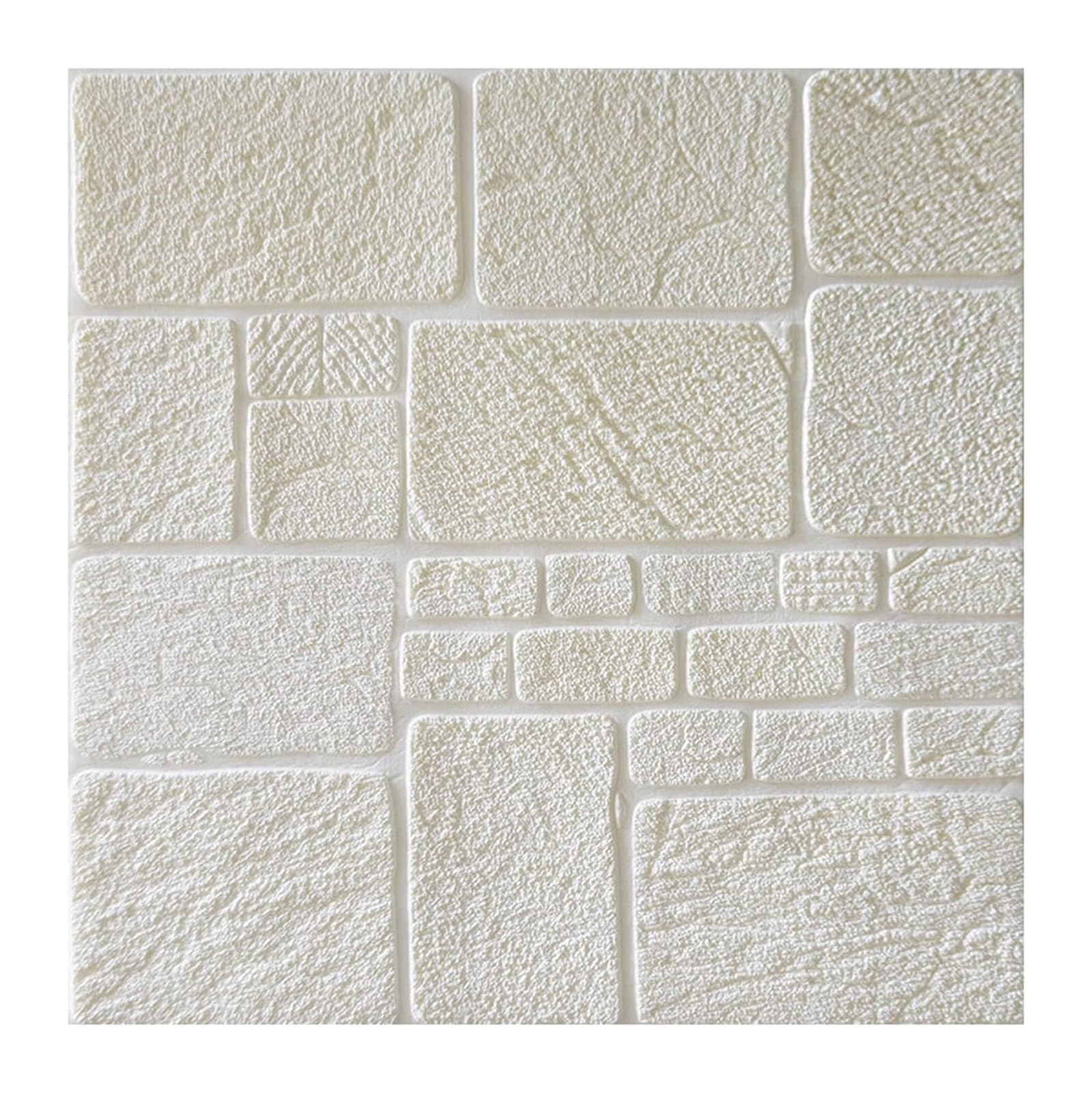 Sdgeryeeg Blanco Wall Panels， 10 Pcs Self Adhesive, Peel Off And Stick Tile Stickers Wallpaper For Interior Wall Decor(Blanco)