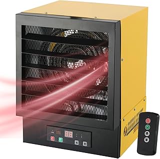Dura Heat EWH5510 Electric Forced Air Heater with Remote Control 17,060 Btu, Yellow, Large