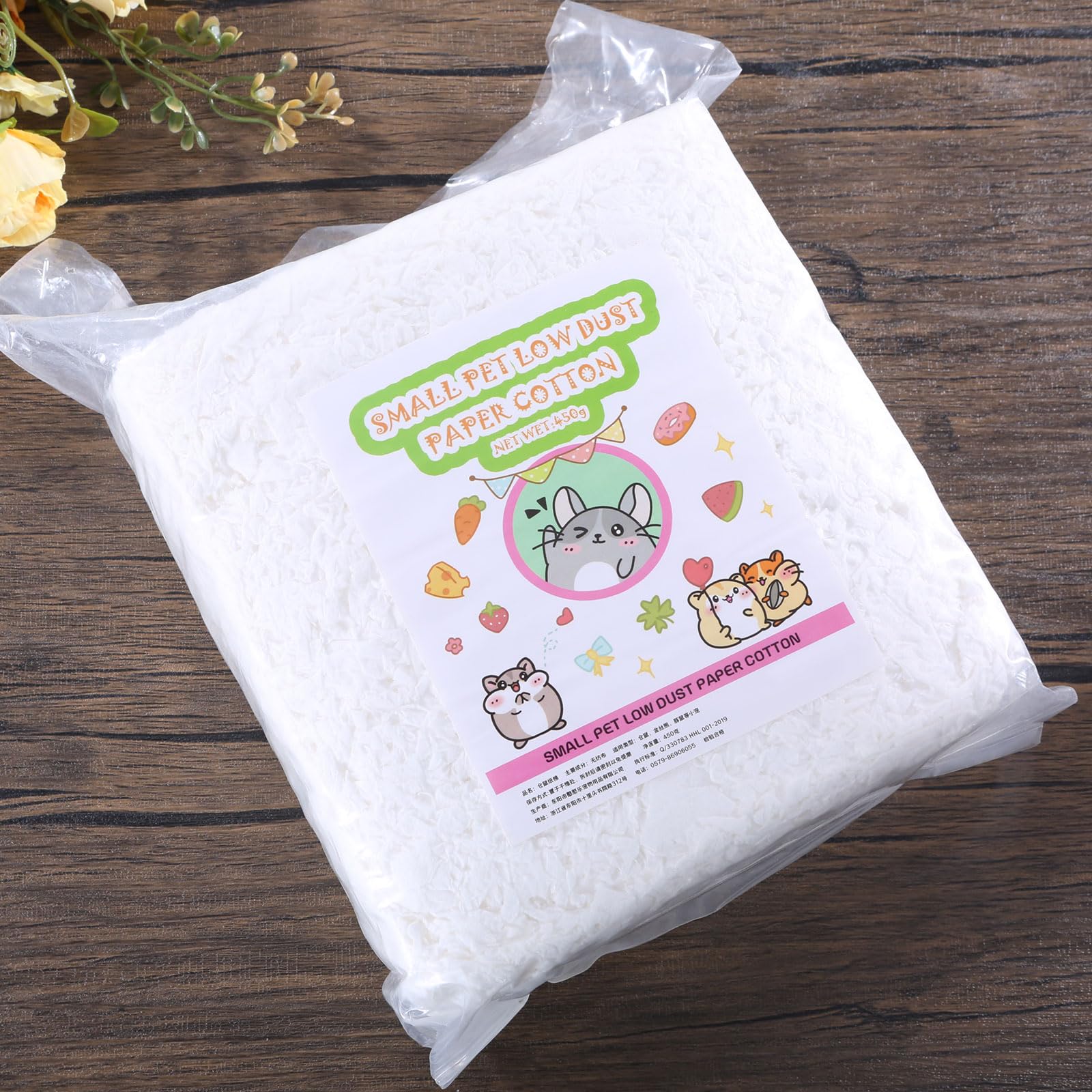 2er Pack Einstreu für kleine Haustiere mit starker Absorption, je 450 g, buntes Papier für Hamster und Nagetiere Hamster Einstreupapier