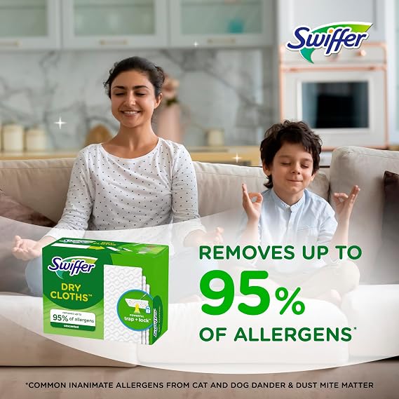 Swiffer Sweeper Dry Sweeping Pad, Floor Mop for Multi-Surface Refills Dusters, Unscented, 52 Count