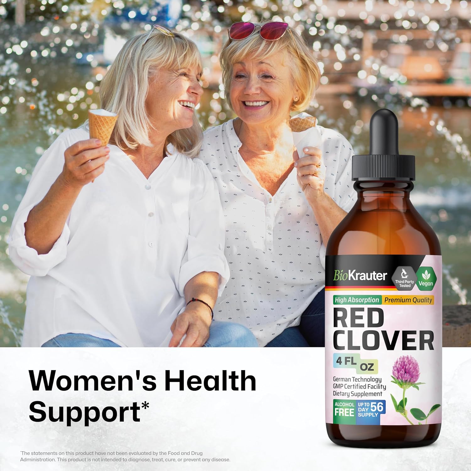 BIO KRAUTER Dong Quai Tincture 4 Fl. Oz. & Red Clover Tincture 4 Fl. Oz.