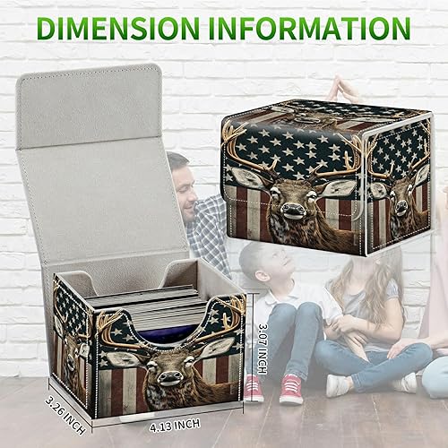 Miniatura 2 de Caja de cartas para tarjetas MTG, caja de almacenamiento de tarjetas para más de 100 tarjetas con funda, de piel sintética, de gran tamaño, con imán