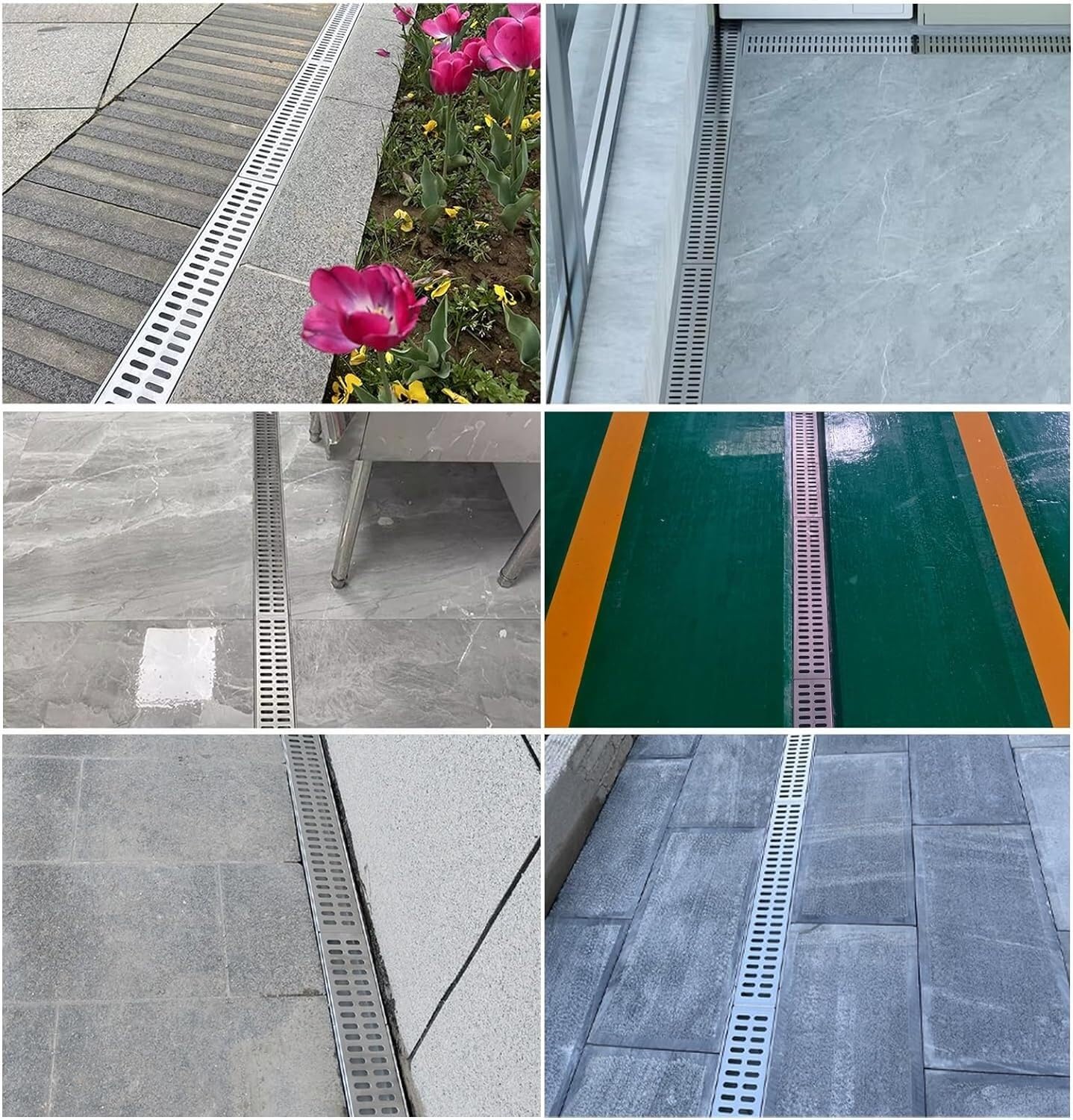 Grille de drainage en acier inoxydable contre la stagnation d'eau de pluie