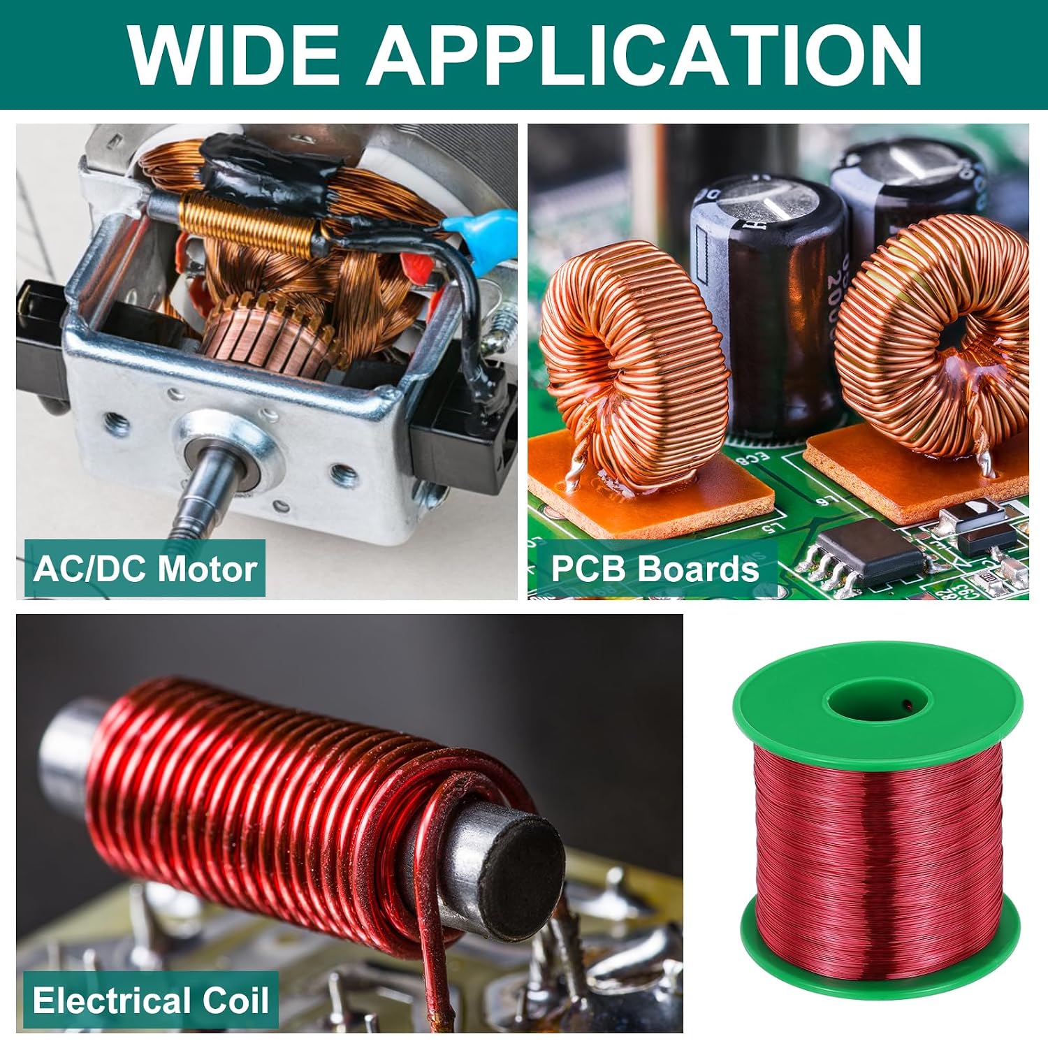 MECCANIXITY 28 AWG Magnet Wire, 28 Gauge Enameled Copper Wire, 1 Lb Magnetic Coil Wire for Transformer, Motor, Electric, 155C(311F)