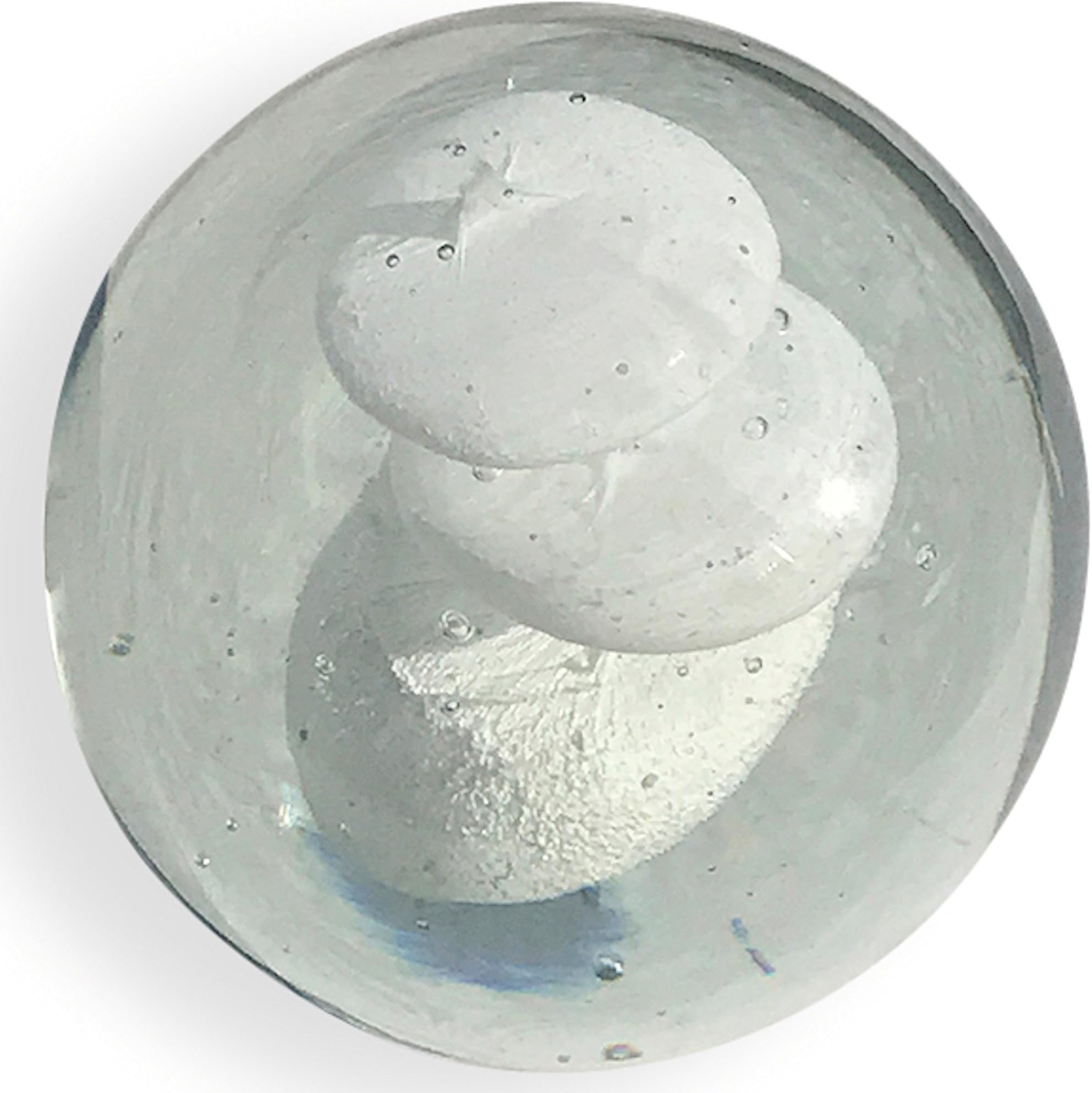Crystal Clear Bubble Paperweight, Handcrafted Art Glass, 3 1/2 x 3 1/2 Inches