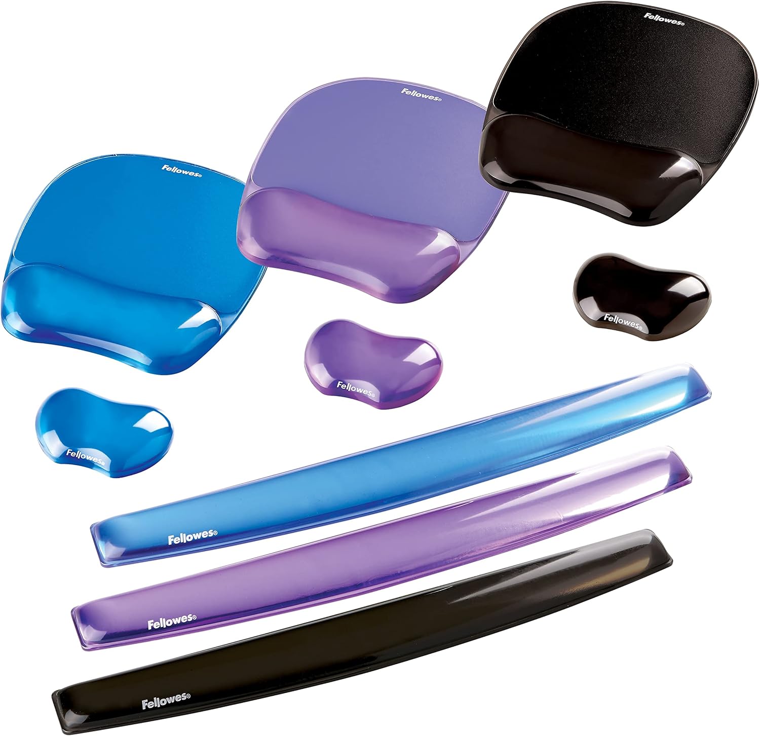 Fellowes Purple Gel Crystal Flex Rest Transparent Mini Wrist Rest