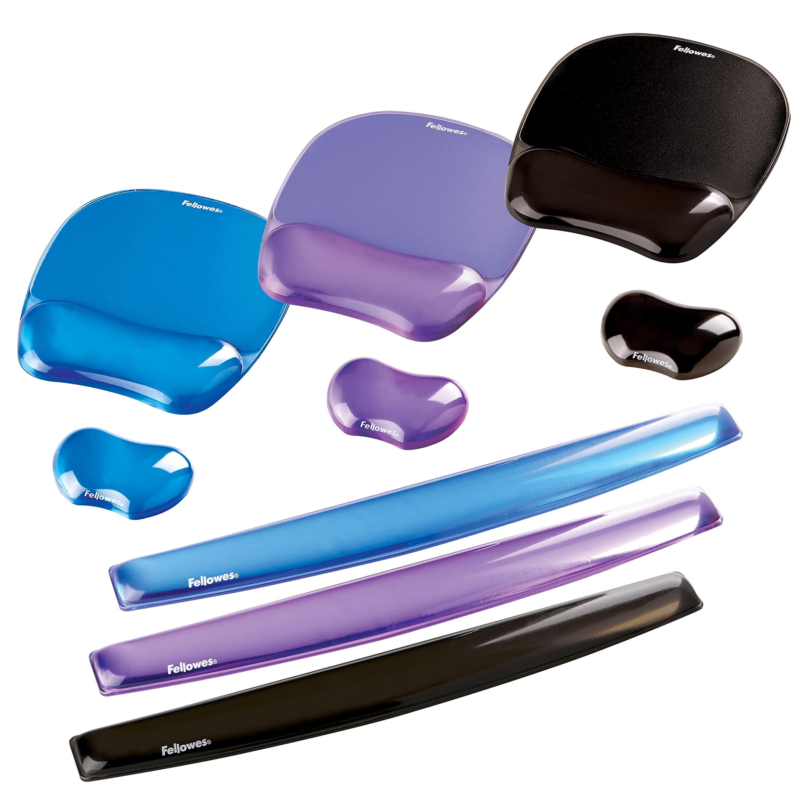 Fellowes 91477-72 Pad Poggiapolsi Crystals Gel, Viola (Confezione da 5)