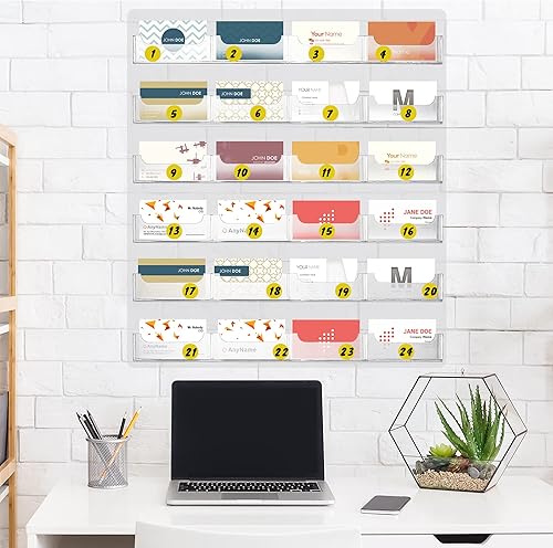 Miniatura 6 de TURSTIN Soporte para tarjetas de visita de pared, soporte de marketing transparente, soporte para tarjetas de visita de acrílico, organizador de