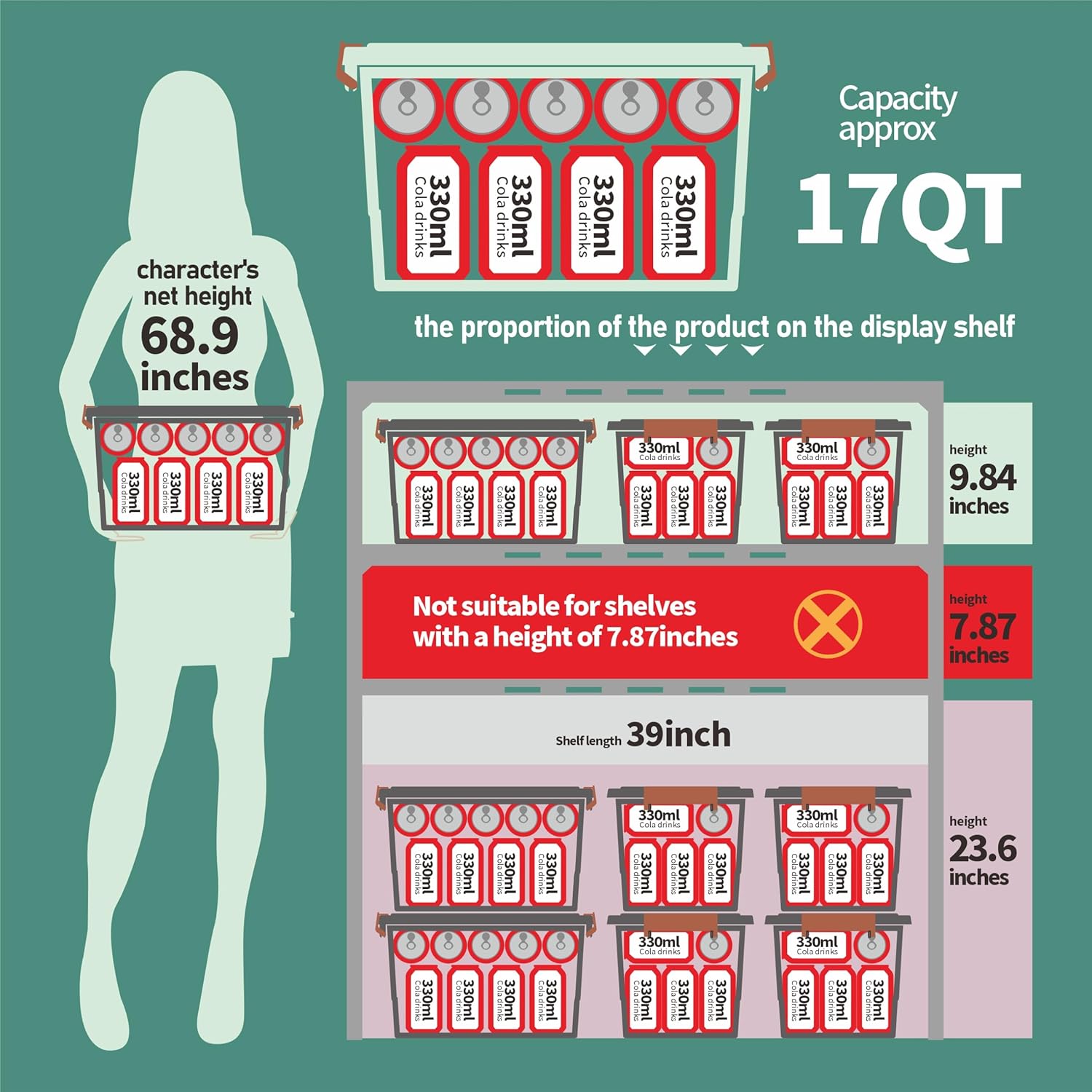 17 Qt Stackable Storage Bins with Lids, Black Clear Locking Plastic Storage Containers with Latches, Organizer Totes for Closet Pantry Bedroom Garage, Space Saving Nesting Storage Box（4 Pack）