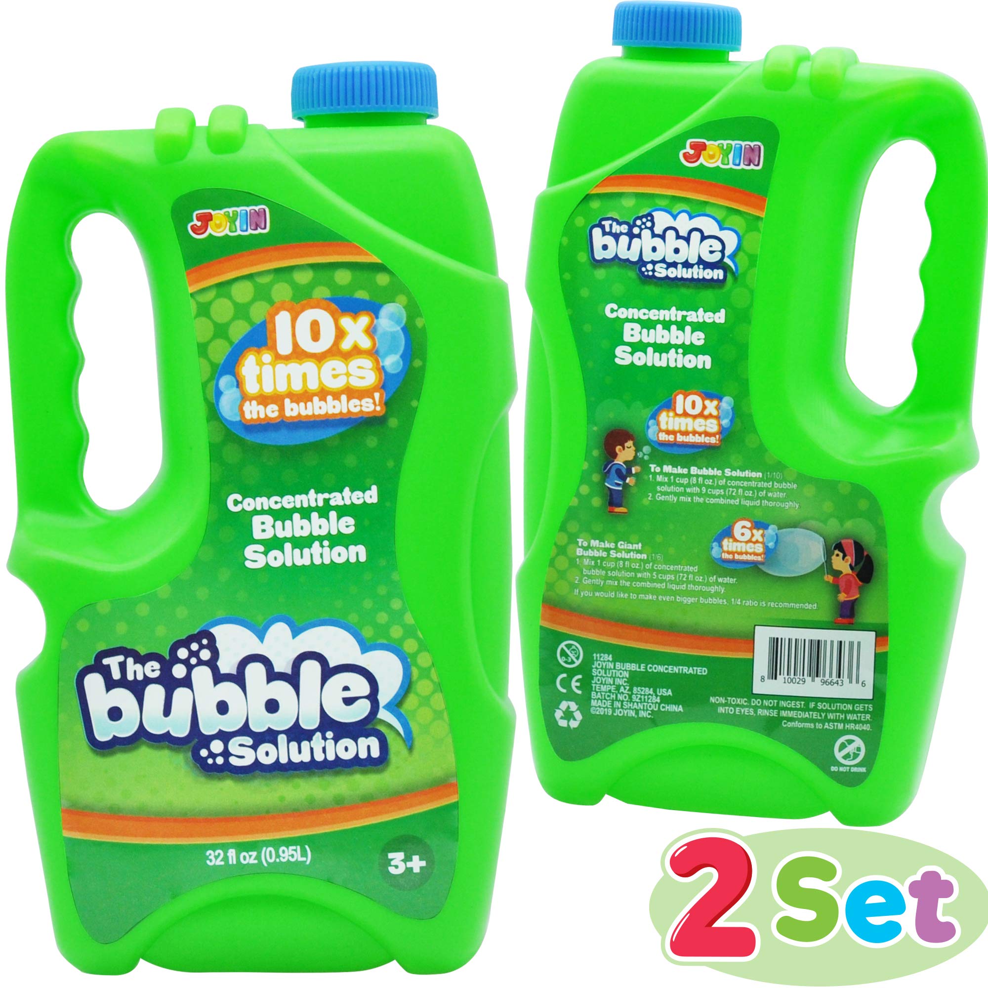 Buy JOYIN 2 Bottles Bubbles Refill Solutions 64 oz (up to 5 Gallon) Big