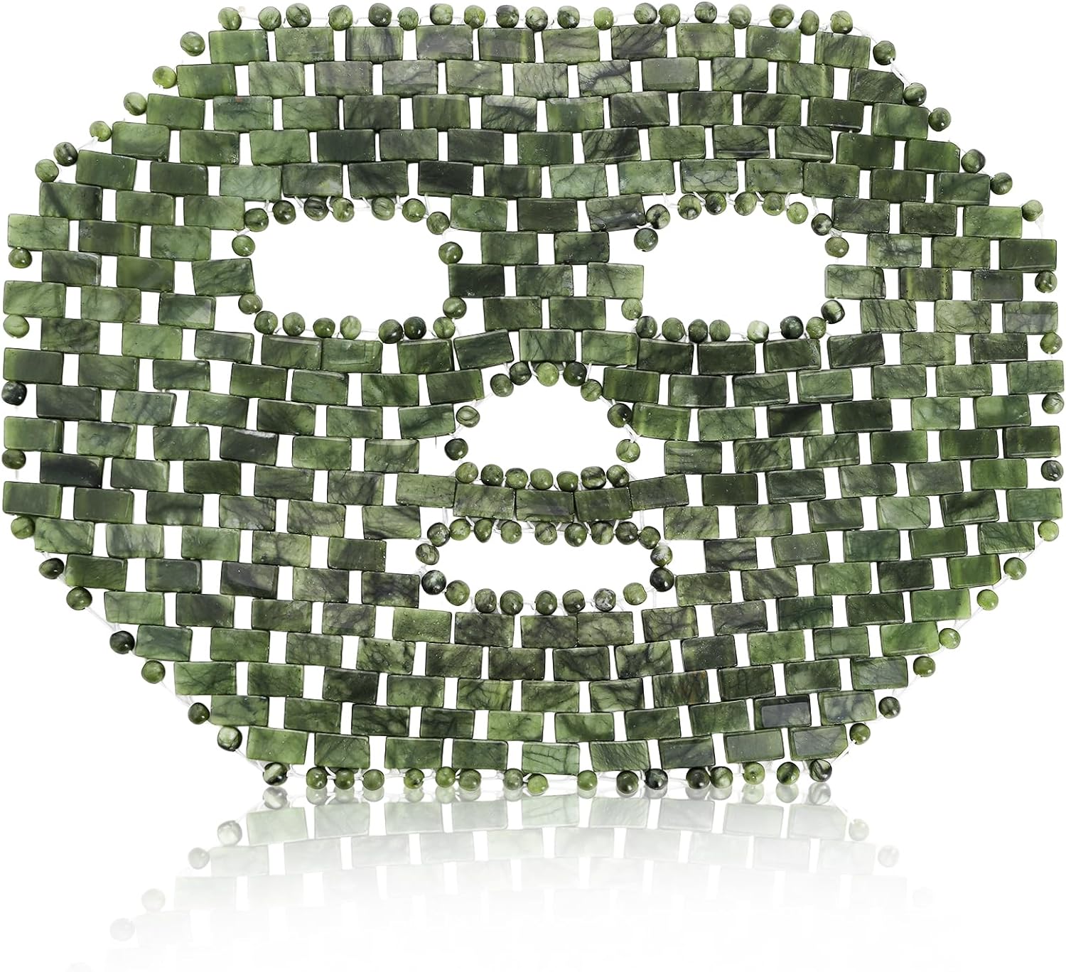 ZOOFOX Jade Facial Mask, 100% Natural Jade Facial Cooling Mask for Hot and Cold Therapy,Green Stone Full Face Mask for Self-Care and Anti-Aging, Beauty Face Tool