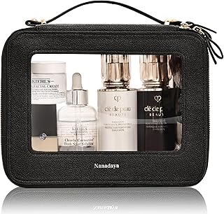 Clear Makeup Bags for Traveling,Clear Cosmetic Bags with Zipper and Handle,Clear Toiletry Bags for Traveling,Clear Travel Bags For Toiletries,Clear Make Up Bags for Women
