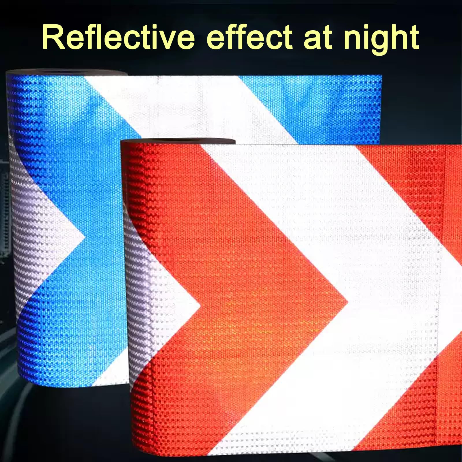 Cinta de seguridad reflectante de alta visibilidad, 50 cm x 24 m, impermeable, azul y blanco (amarillo rojo) para vehículos, camiones, remolques, barcos y carteles, durabilidad superior y seguridad