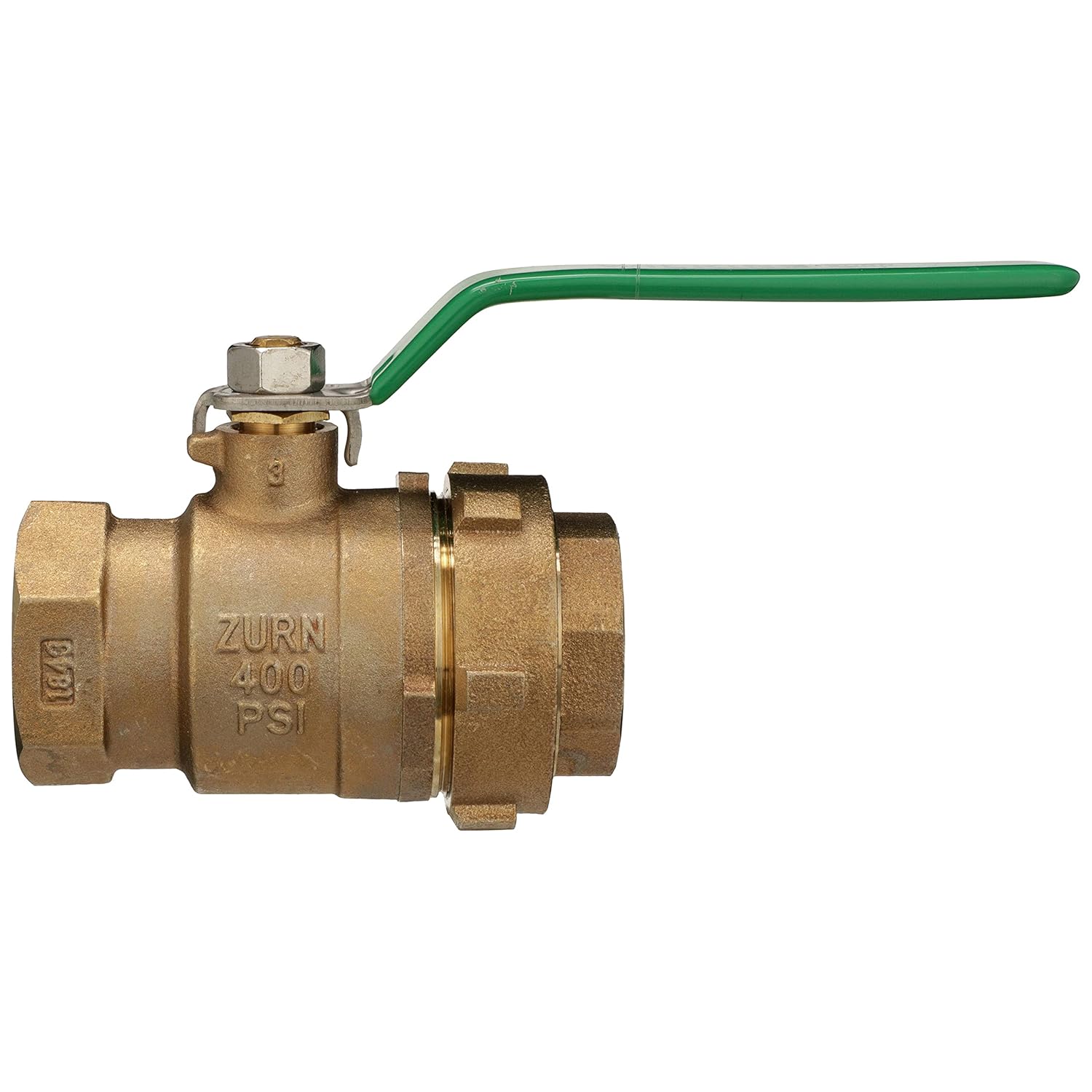 Zurn Wilkins 1" 850XL Full Port Bronze Ball Valve, Tapped, with Single Union Body