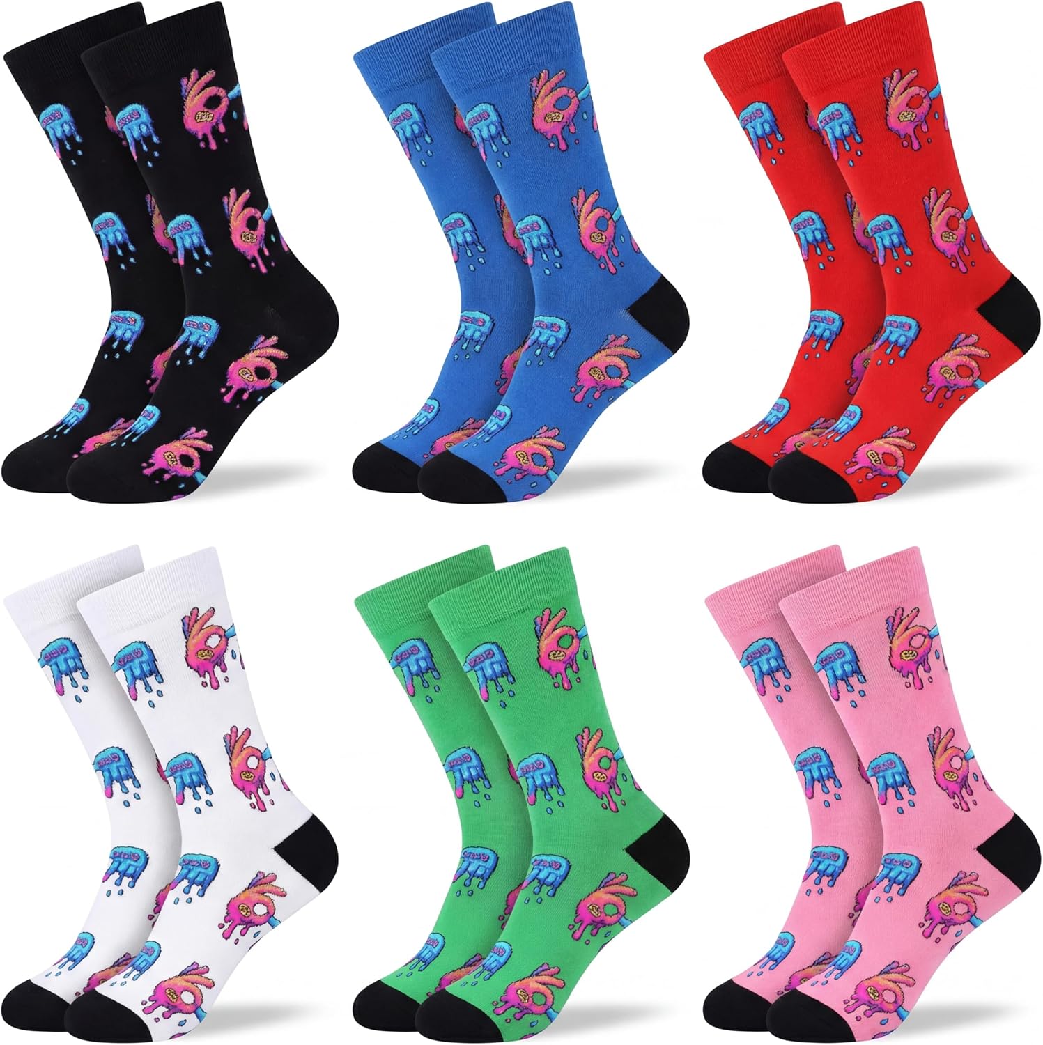 6 Pairs 67 Socks, Six Seven Ice Cream Drip Socks 6 7 Me Me Birthday Party Decoration Funny Gifts
