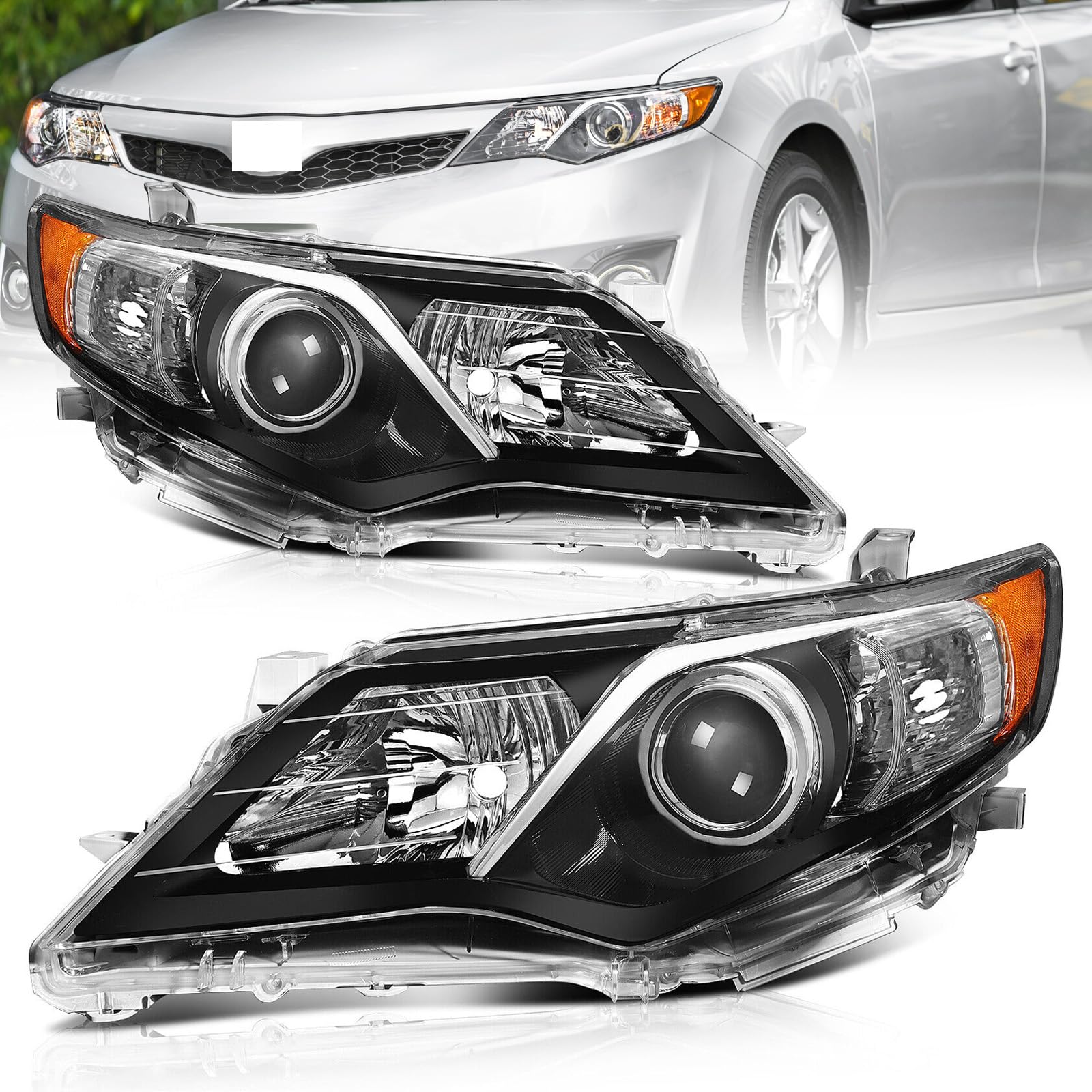 Projector Headlights Assembly Fits 2012-2014 Toyota Camry L/LE/XLE/Hybrid Pair E - Foto 9
