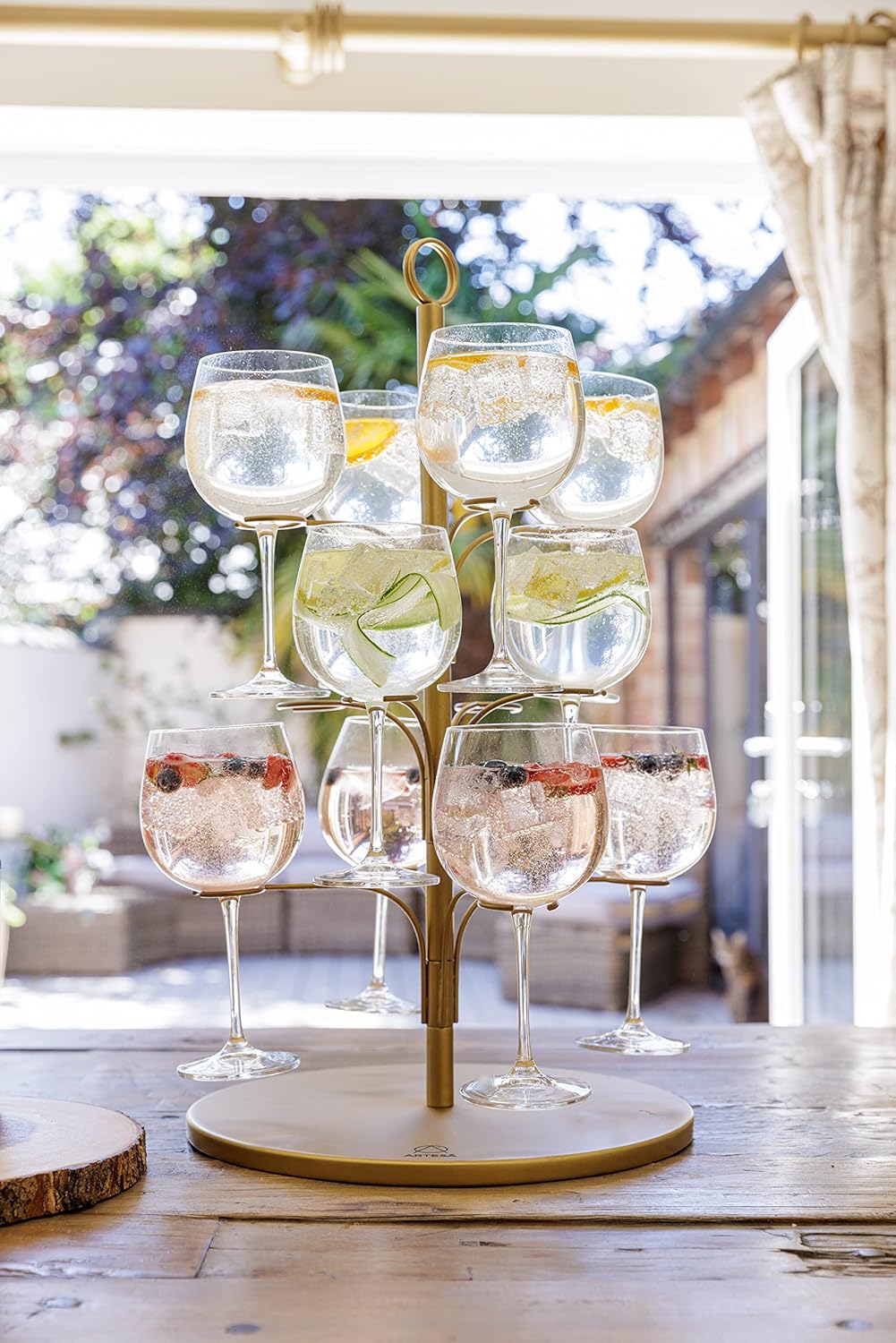 Artesà Stainless Cocktail and Nibbles Serving Tree, 34 x 34 x 54cm, Gift Boxed