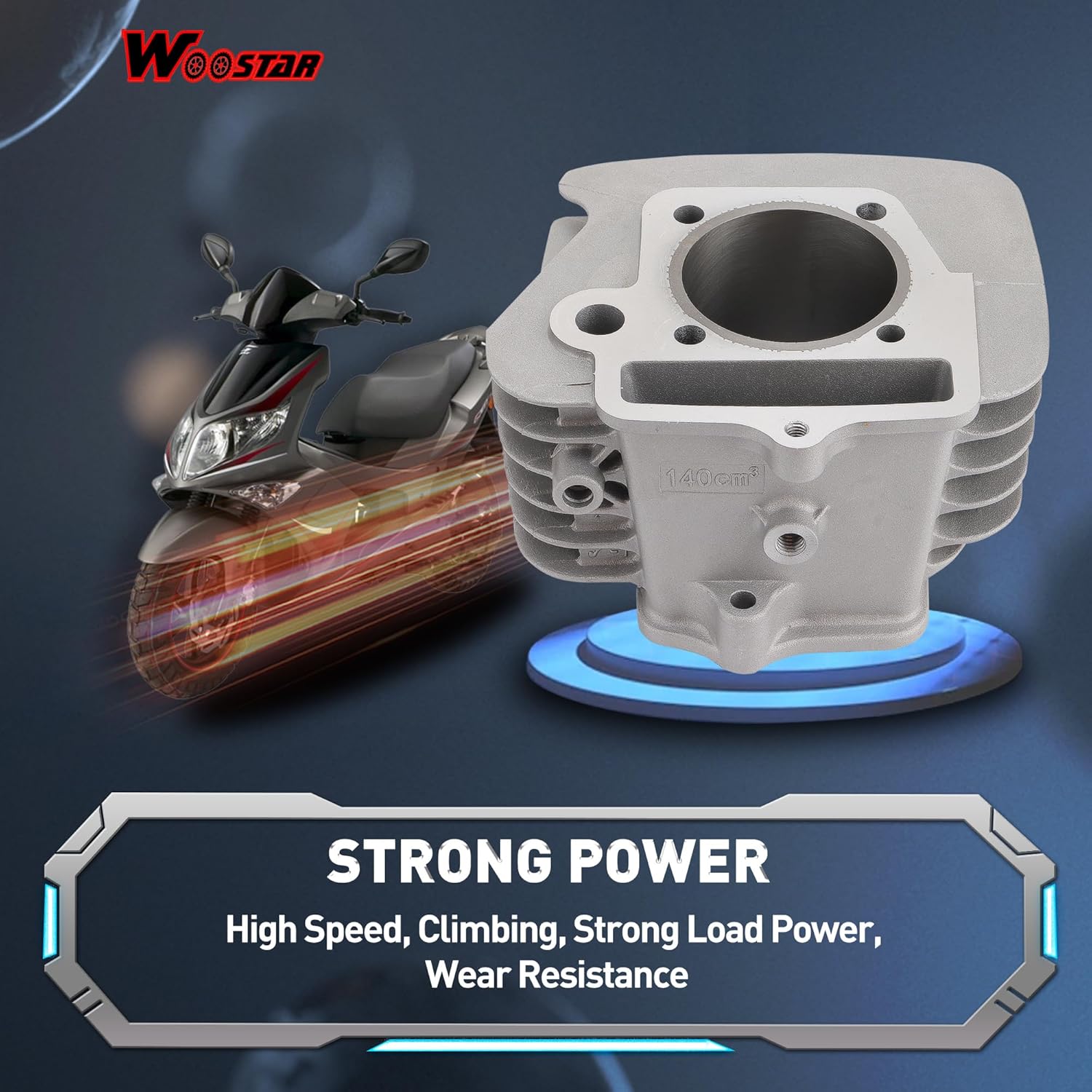 WOOSTAR 56mm Big Bore Cylinder Rebuild Kit with Piston Replacement for YinXiang 140cc Engine YX140 1P56FMJ Air Cooled Motor Dirt Pit Bike