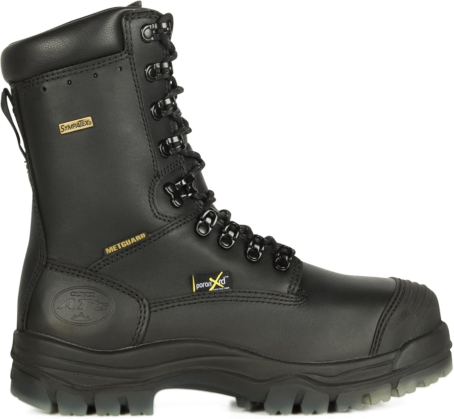 Oliver Honeywell mens Black, 8-inch, Waterproof, Metatarsal shoe and boot toe guards, Black, 12 US
