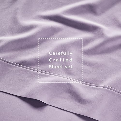 Miniatura 6 de Threadmill Home Linen Bedding - Juego de sábanas de 300 hilos, 100 % algodón, juego de cama de lujo, 4 piezas, tejido de satén suave, color blanco,