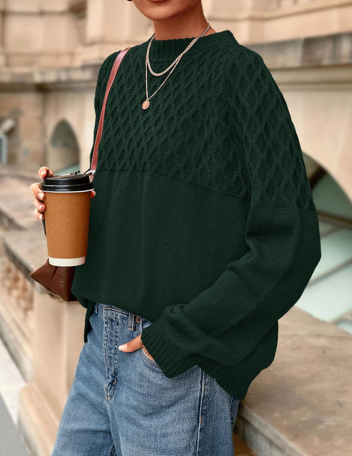 PRETTYGARDEN Oversized Sweaters for Women 2025 Fall Cute Cable Knit Long Sleeve Crewneck Chunky Pullover Tops Winter Clothing - Image 3