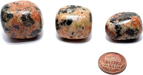 Miniatura 5 de HQRP Ortopoclasa naranja con inclusiones de turmalina negra, piedras pulidas, piedras preciosas de feldespato natural, piedras preciosas de cristal