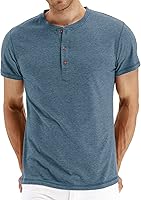 Sailwind Men's Henley Short Sleeve T-Shirt - Slim Fit 95% Cotton Casual Summer Shirt