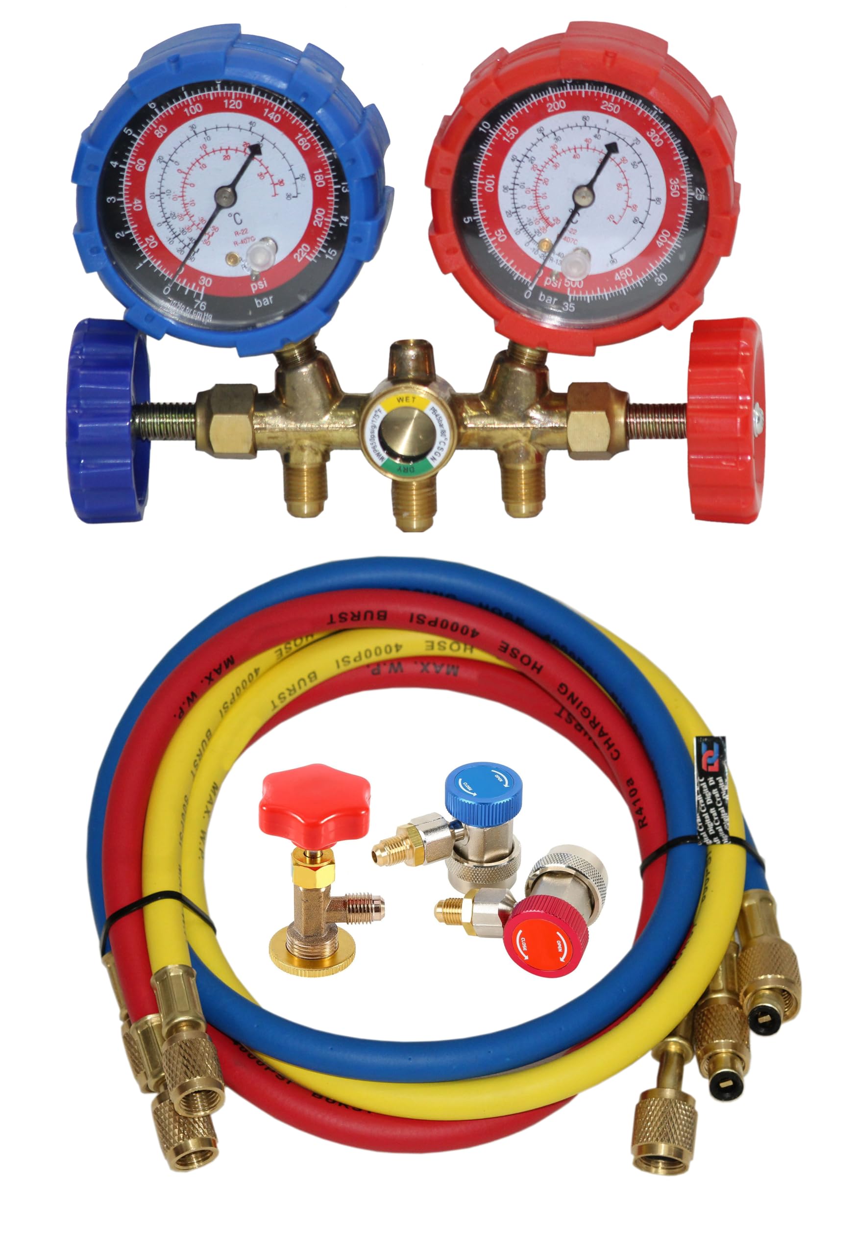 digital craft Manifold Gauge Set Air Condition Refrigeration Set Air Conditioning Tools For R12 R22 R404A R134A Manifold Gauge Set,Opener Tap Valve,Quick Coupler Adapters-picture-14