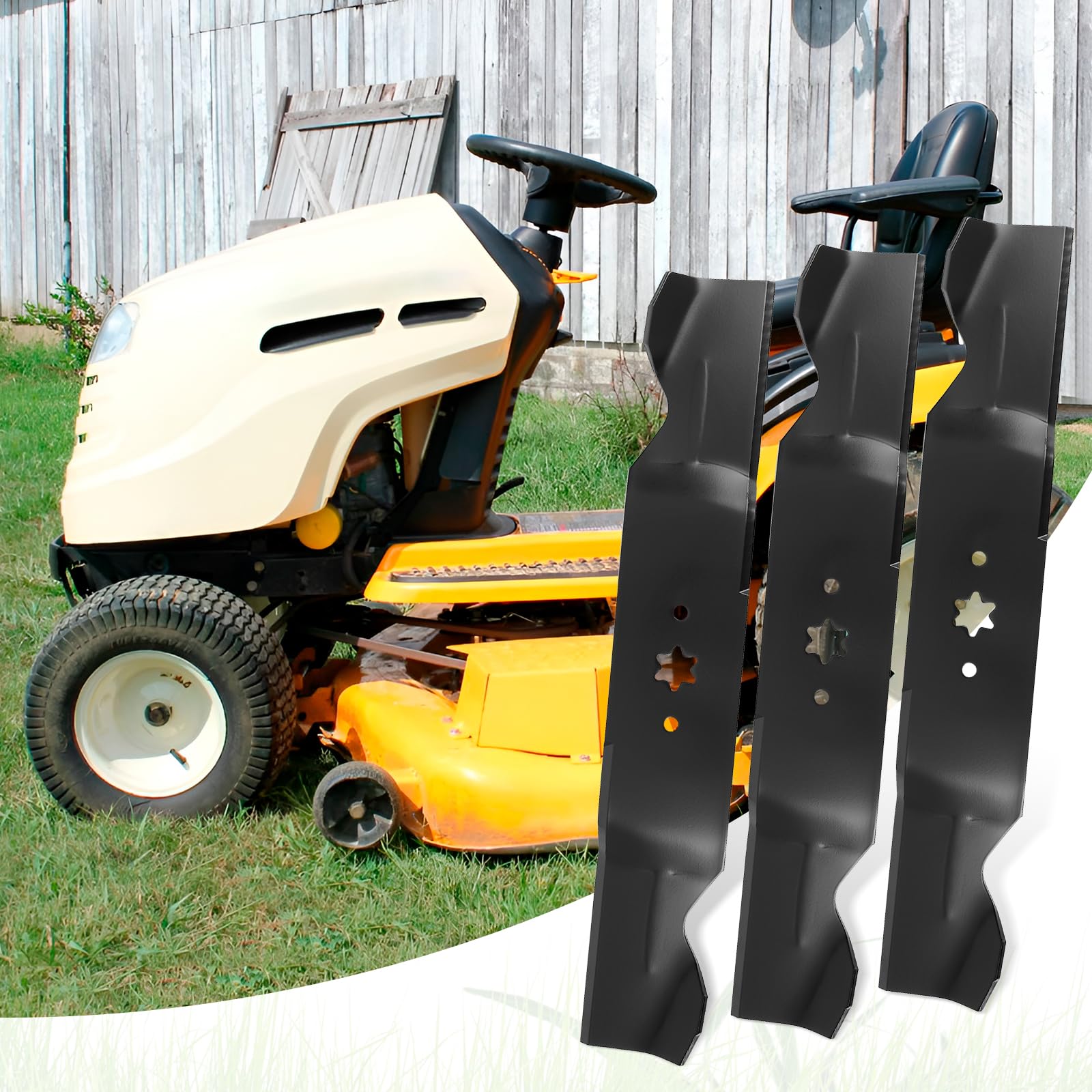 Cuchillas de cortacésped 942-0677 aptas para cubierta Cub Cad et 54 pulgadas, cuchillas de mantillo 942-0677B aptas para tractor de césped MTD Cub Cad et Craftsman Toro de 54 pulgadas