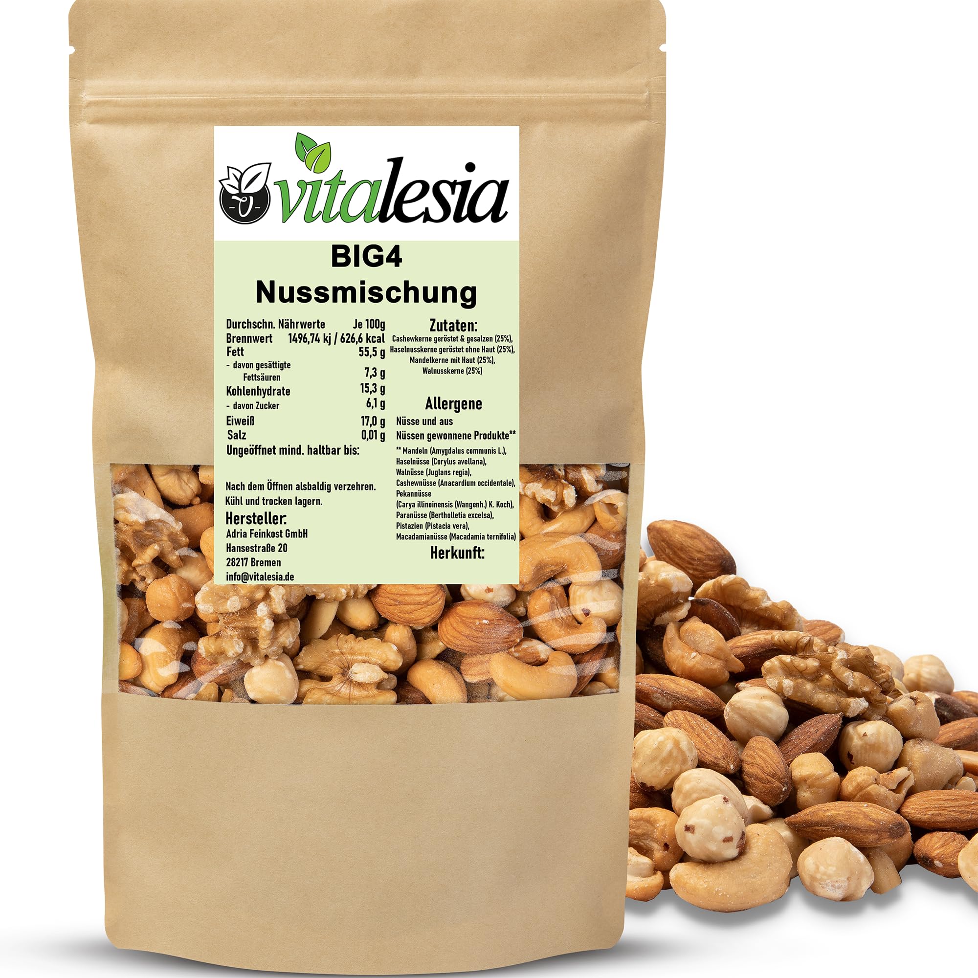 Vitalesia Nussmischung Big4 5kg naturbelassen ohne Zusätze
