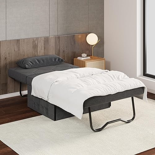 Miniatura 7 de FiveWillowise Sofá cama, sillón cama con almohada, otomana convertible 4 en 1 multifunción con respaldo infinitamente ajustable, sofá cama para sala