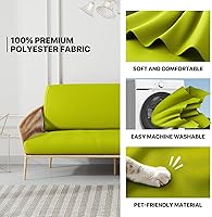 Vista 4 de MoNiBloom Funda elástica para futón individual, sin brazos, funda para sofá sin brazos, protector de muebles, funda lavable con cremallera