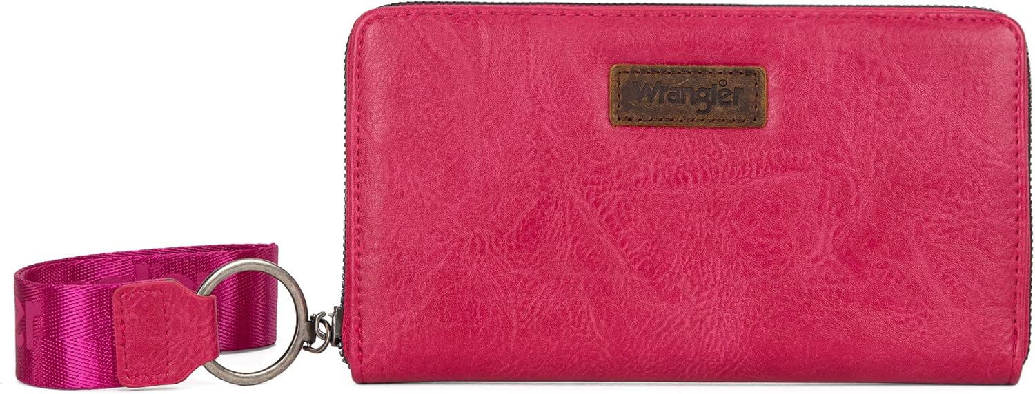 Wrangler Women's Wallets Wristlet Credit Card Wallet Large Capacity Wallets Women RFID Blocking Wallett Woman Pink Wallets for Women - Image 5