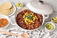 Vista 117 de Le Creuset Signature Cacerola de hierro fundido esmaltado, 3.5 cuartos de galón, color naranja (Flame)