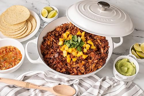 Miniatura 6 de Le Creuset Braiser de hierro fundido esmaltado 35 cuartos de galón color blanco