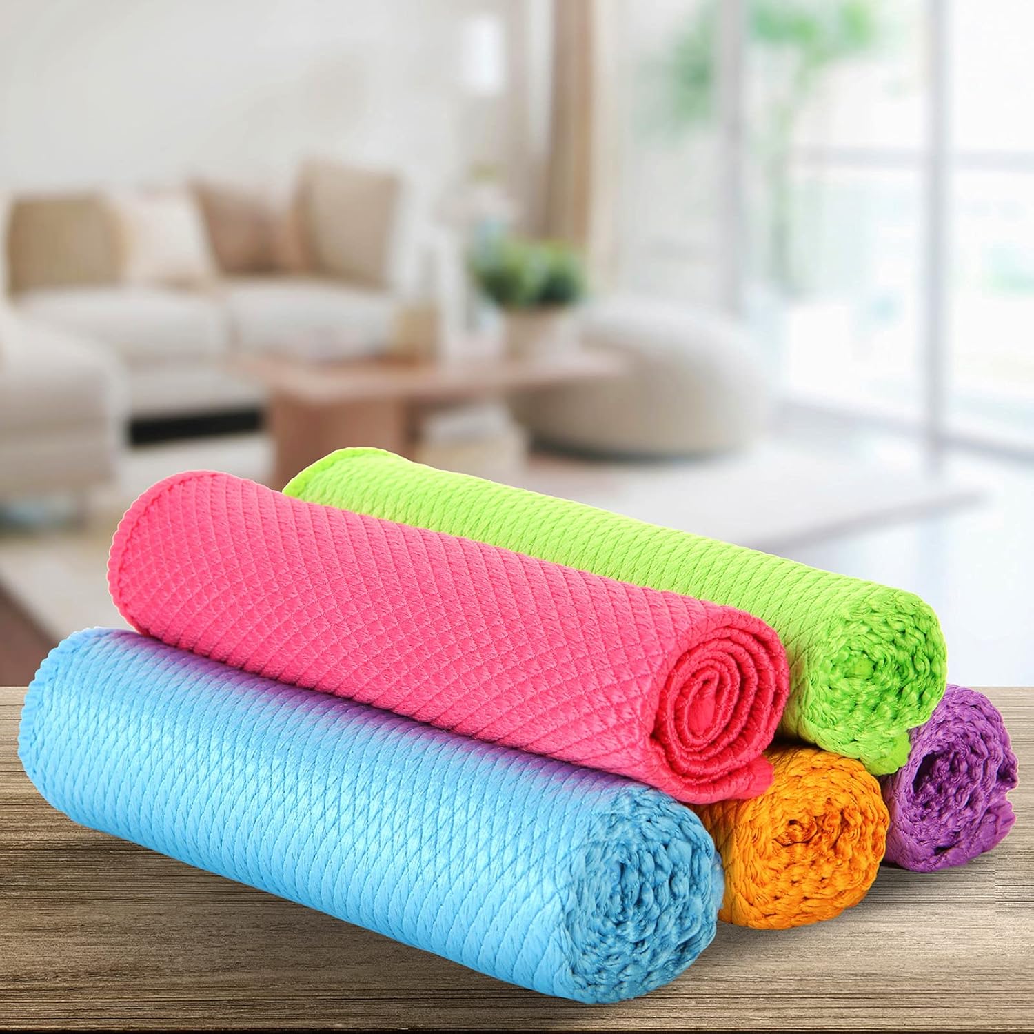Nanoscale Cleaning Cloth,Pack of 10,Fish Scale Microfiber Cleaning Cloth,Easy Clean for Windows Mirrors Glass Stainless Steel Polishing