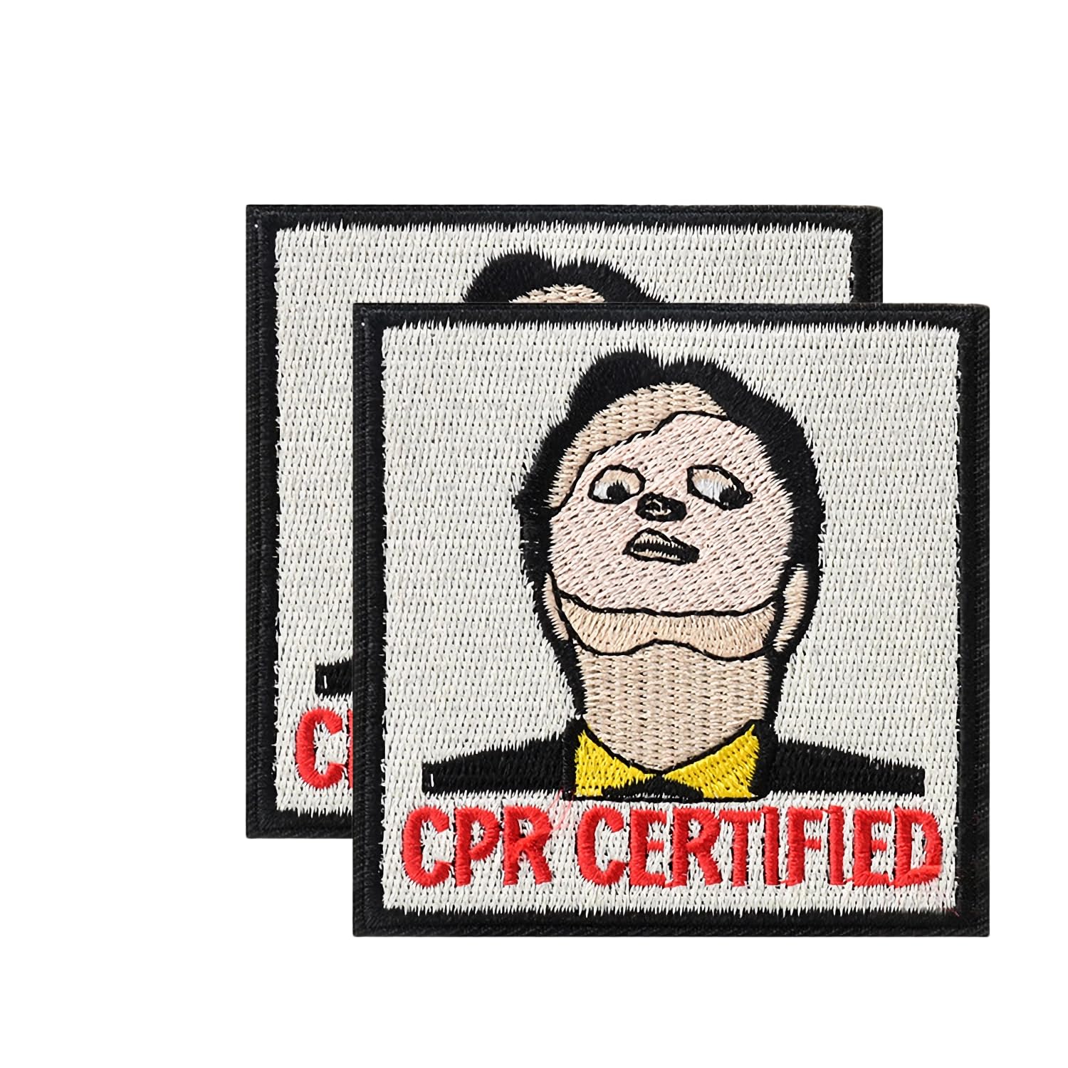CPR Certified Patch, 2 Pcs Embroidered Morale Patches with Hook and Loop Backing, Funny Meme Patches,Military Patch for Tactical Backpacks, Vests, Jackets, Jeans, Hats 2 Pcs CPR Certified Patches
