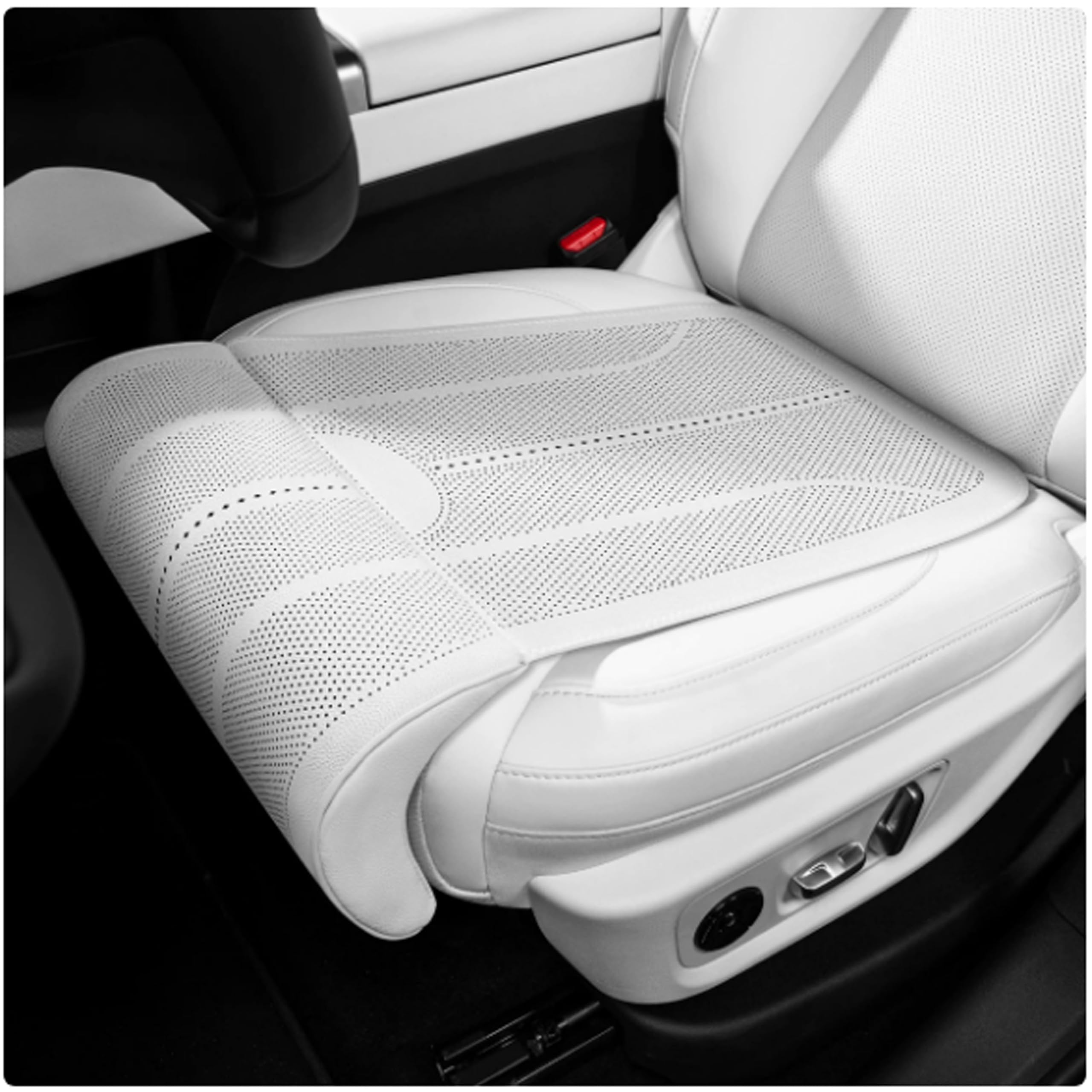 XJQHK Car Seat Extender Cushion for Acura Integra TL TSX RL TLX ILX NSX RDX MDX ZDX CDX, Ergonomic Auto Seat Leg Support Extended Cushion for Driving Comfort,1PC-White