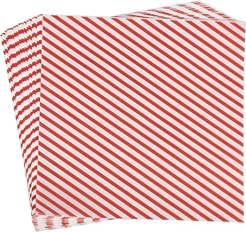 Vista 42 de Hojas de papel encerado de 12 x 12 pulgadas, 100 forros para cestas de alimentos para sándwiches, hamburguesas, envoltorios de alimentos Rayas