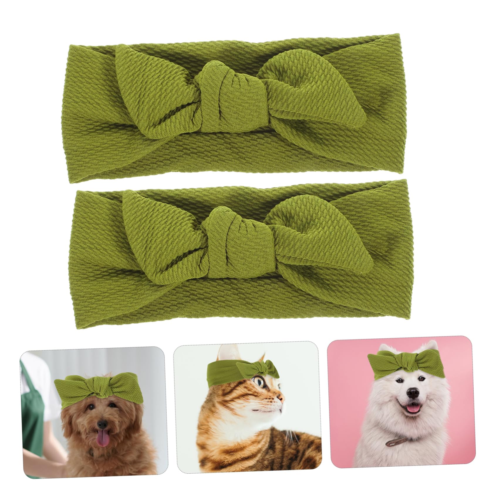 GALPADA 2Pcs Stretchy Pet Headbands with Cute Bowknot Fashionable Decorative Accessories for Dogs for Festivals and Special Occasions Soft and Durable Material for Pets