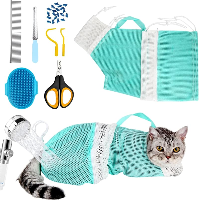 Bolsa de Banho para Gatos Ameami em Malha Ajustável com Zíper YDF-XM5-001