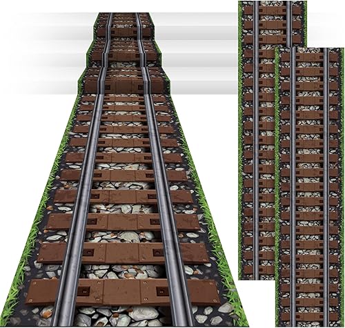 24 pulgadas x 10 pies de plástico para pista de ferrocarril, pasillo, decoración de fiesta de tren, mantel temático de fiesta salvaje oeste,