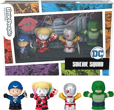 Little People Collector Suicide Squad Special Edition Figure Set in Display Gift Package for Adults & Fans, 4 Characters