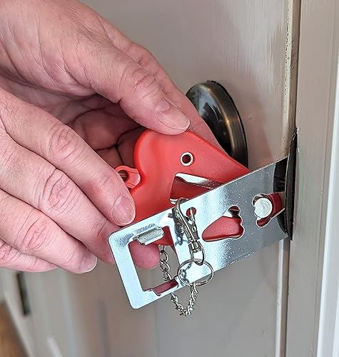 Miniatura 8 de SecuraDoor Cerradura de viaje - Cerradura de puerta portátil para seguridad del hogar, privacidad adicional y seguridad en el hogar