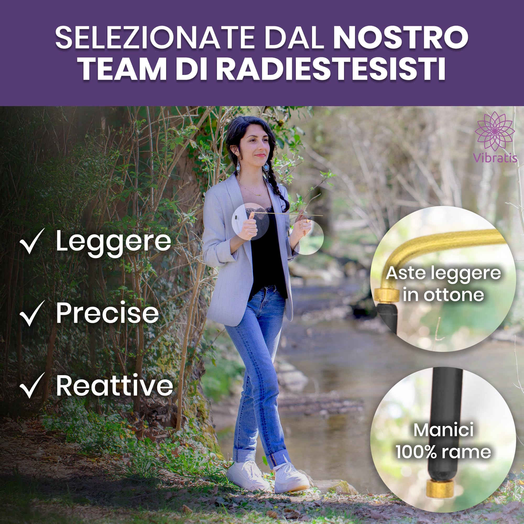 VIBRATIS Bacchette per Cercatore con Pendolo Egiziano Thot - Kit di Radiestesia in rame - Precisione e Affidabilità per Geobiologia, Paranormale e Divinazione - Marchio francese
